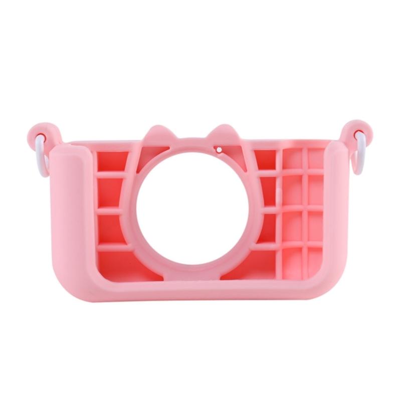 Kids Camera Bag Mini Silicone Cartoon Camera Protective Cover with Adjustable Lanyard Soft Silicone Camera Protector