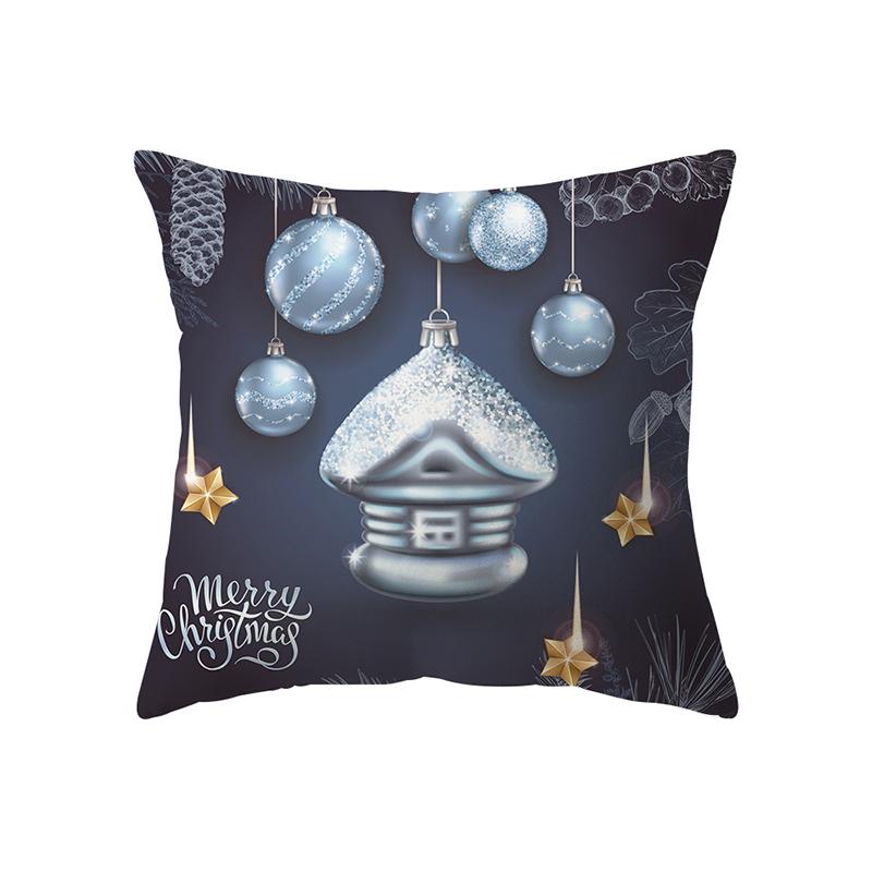 Christmas Theme Christmas Tree Decoration Printed Pattern Polyester Cushion Cover Home Living Room Sofa Decoration Pillowcase