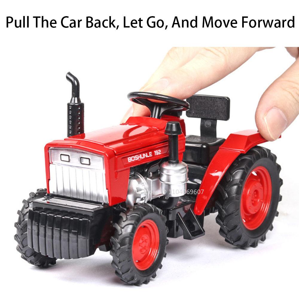 1:32 Miniature Model Toy Farm Tractors Metal Diecast Sound Light Pull Back Rubber Tires Simulation Tractor Toys for Boys Gifts