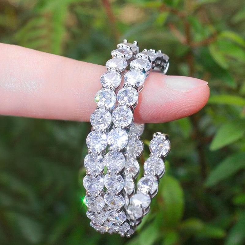 Huitan Luxury Full Round Cubic Zircon Big Hoop Earrings for Women  Color/Gold Color Modern Fashion Lady's Circle Earrings