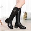 Fashion AIYUQI Women Genuine Leather Winter Wool 2025 New High Heel High Boots Big Size 41 42 43 Warm Snow Boots Women