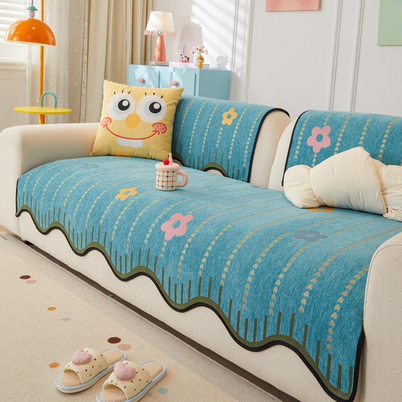 New Cartoon Shaped Sofa Cover Cloth with Fixed Anti Slip and Wrinkle Resistant Sofa Cushion Cover Suitable for All Seasons