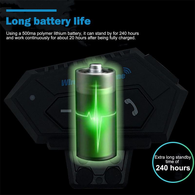 Zestaw słuchawkowy Bluetooth do kasku motocyklowego, bezprzewodowy zestaw głośnomówiący, stereofoniczny, wodoodporny, z głośnikiem do odtwarzania muzyki