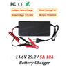 14,6V 29,2V 5A 10A Lifepo4 Batterieladegerät 4S 8S 12V 24V Intelligentes Ladegerät für Lithium-Eisenphosphat-Akkupack 110V-240V Ladegerät