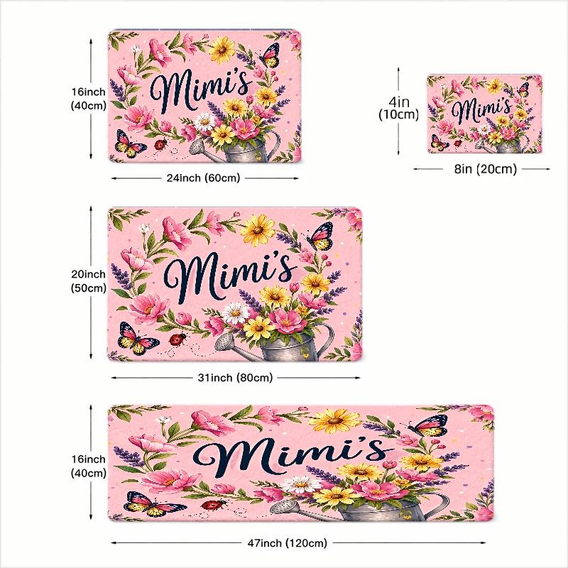 1Pcs Anti Fatigue Kitchen Rugs,Floral Butterfly Print Waterproof Non-Slip Thick Cushioned Kitchen Mat Heavy Duty Comfort Standing Mat for Kitchen