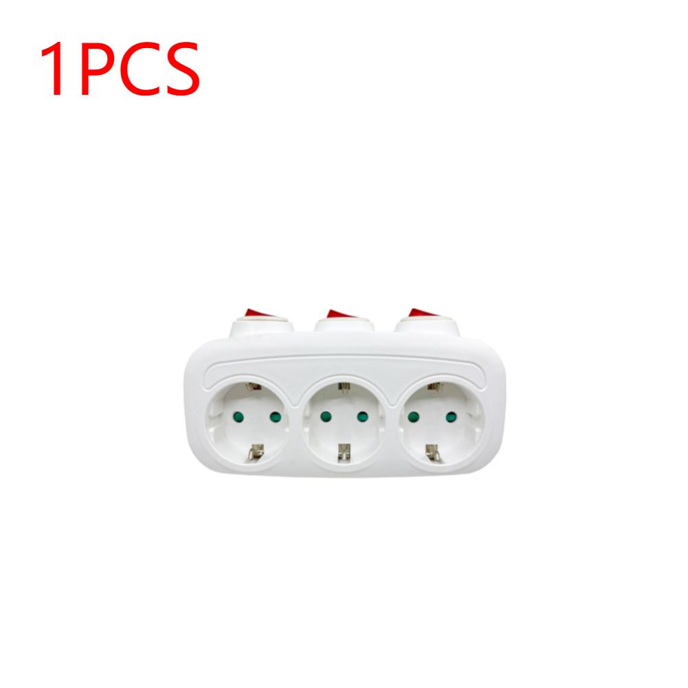 1-5X 1To3 EU Extension Socket With Switch ON/OFF Electrical Plug European Standard Power Converter Socket 3 Individual Switches