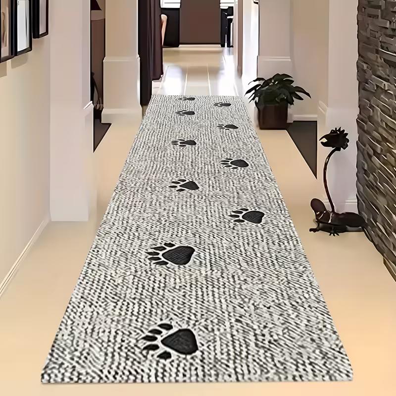 1 Stück Katze und Hund Pfotenabdruck Rutschfeste Matte Ultra-Bequeme Flanell-Teppichmatte für Wohnzimmer Schlafzimmer Heimdekoration Teppiche