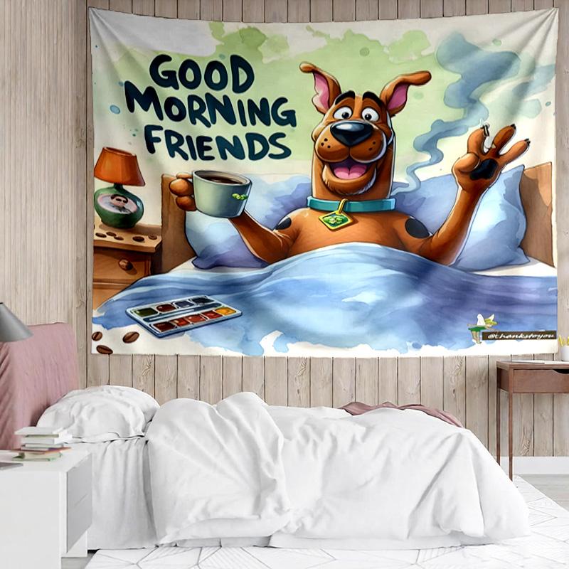 1PC Scoo-dog Mystery Night K-pop Music Group Tapestry Accessories for Bedroom,Livingroom, Dormitory Room Wall Decor Fan Birthday Gifts
