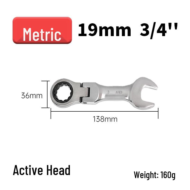 Metric Mini Dual-Use Short Handle Ratchet Wrench for Woodworking