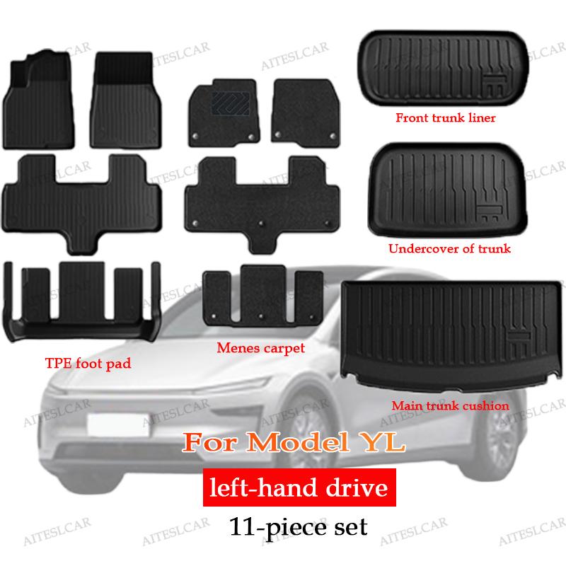 AITESLCAR For Tesla Floor Mat Model YL 2026 Car Trunk Mat Set Luggage Mat TPE Waterproof Anti-Slip Set LHD&RHD Floor Liner Mat