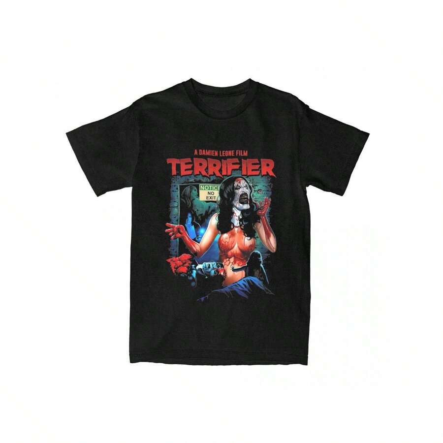 

Retro Terrifier Film T-Shirt Summer Art The Clown Terrifier Vintage T-Shirts Cotton Hipster Tshirt For Male Loose Clothing - ... S разноцветный