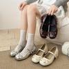 Cute Butterfly-knot Mary Jane Shoes for Women Elegant Dress Thick Heel Ladies Footwear Casual Street Style Shoes