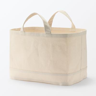 Cotton Canvas Soft Box with 37cm W X 26cm D X 26cm Product Suitable for Clothing Storage Handles, Large, Approx. H, Number 23090018,