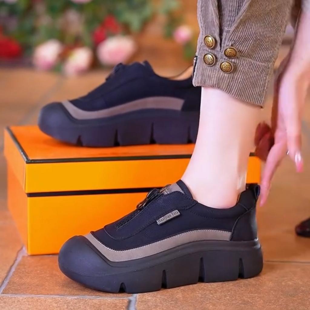 Women's Shoes 2025 Autumn New Zipper Hollow Fashion Casual Versatile Retro Sandals Soft Sole Soft Surface Women's Shoes Ins