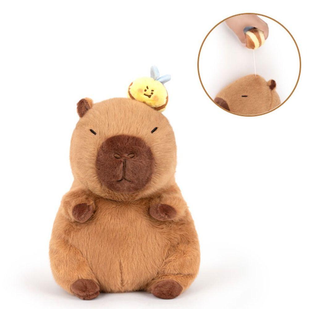 

Pull String Capybara Bee Plush Toy Simulation Capybara Plush Doll Home Decor