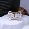 Elegant Women's Rhinestone Bow Brooch - High-End Alloy Pin Accessory