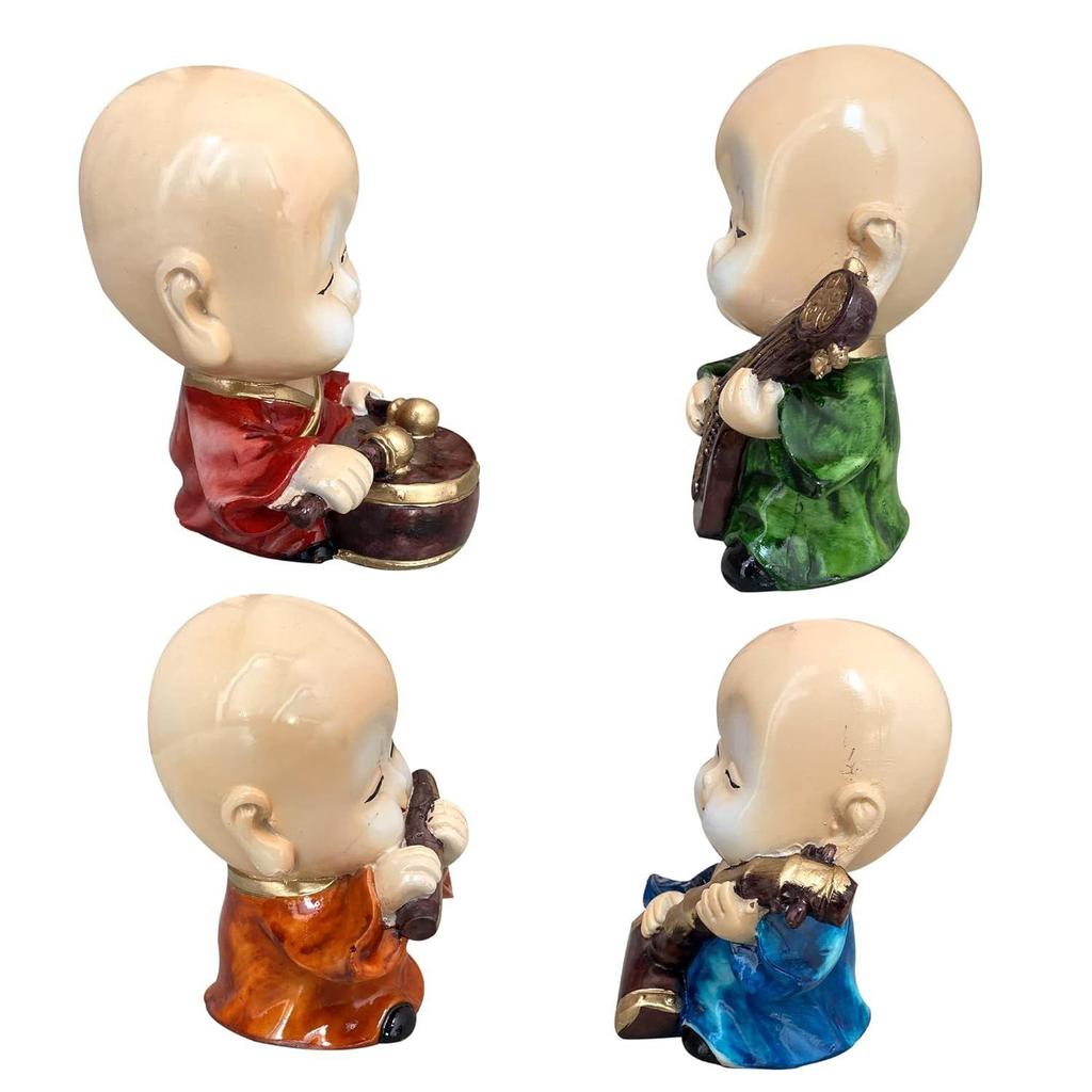 Musikalische Buddha-Dekoration für die Heimdekoration (4er-Pack, Mehrfarbig)