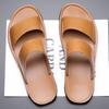 2025 Summer New Men's Cool Slippers Fashion Leather Casual Slipper Outdoor Non Slip Flat Beach Sandals for Men Designer Slippers