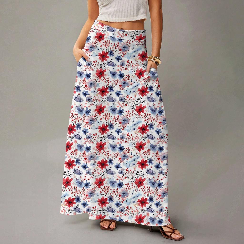 Women's Flowing Maxi Dress Regular Casual Summer Floral Print Bohemian  Skirt