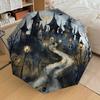 1pc Castle Halloween Pattern Umbrella Design Automatic Opening and Closing Umbrella, High-quality Travel Umbrella, Lightweight and Portable, -44