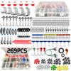Fishing Accessories Kit (187/269pcs): Tackle Box, Fish Hooks, Bait Parts & Sinkers Included – Ideal for Outdoor Fishing