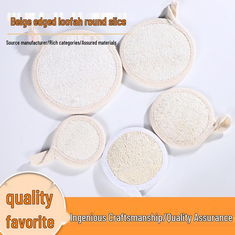 Summer Loofah Bath Scrubber Slices: Cotton & Linen Back Scrubber with Dotted Design