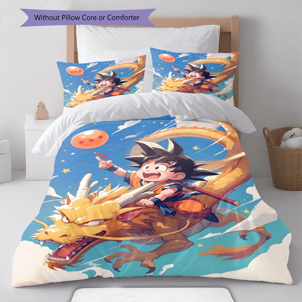 Set Copripiumino Trapuntato con Fantasia Cartone Animato Federa Decorazione per la Casa Regalo di Compleanno (1 * copripiumino + 2 * federa, senza nucleo)
