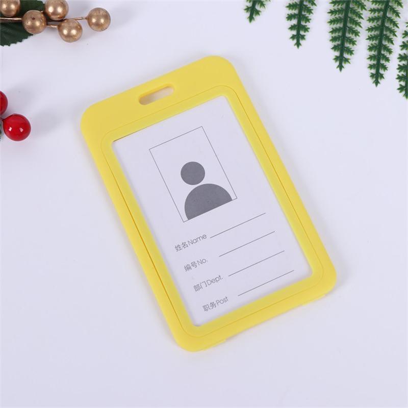 Plastic Double Sided Transparent Employees Work School Credential Badge Office Pass Id Card Holder Accessories Lanyard Decor