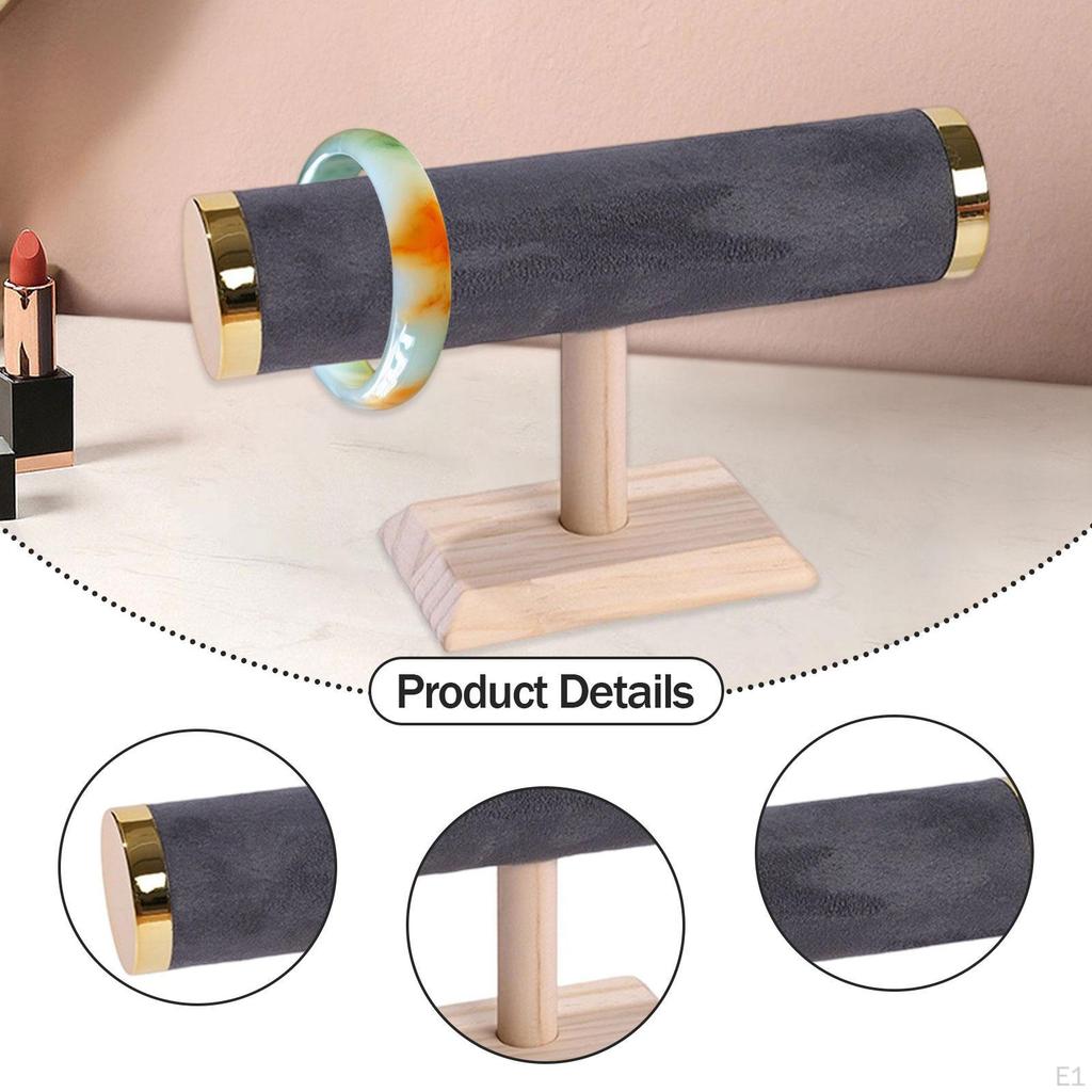 Bangle Holder Display Stand for Jewelry Storage with Wooden Base