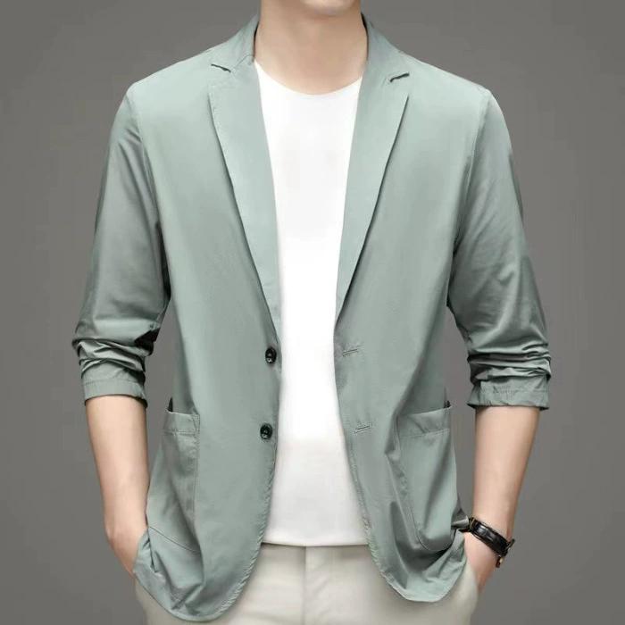 Spring/Summer Plus Size Sun Protection Mature High-End Men's Casual Blazer Lightweight Business Suit Jacket