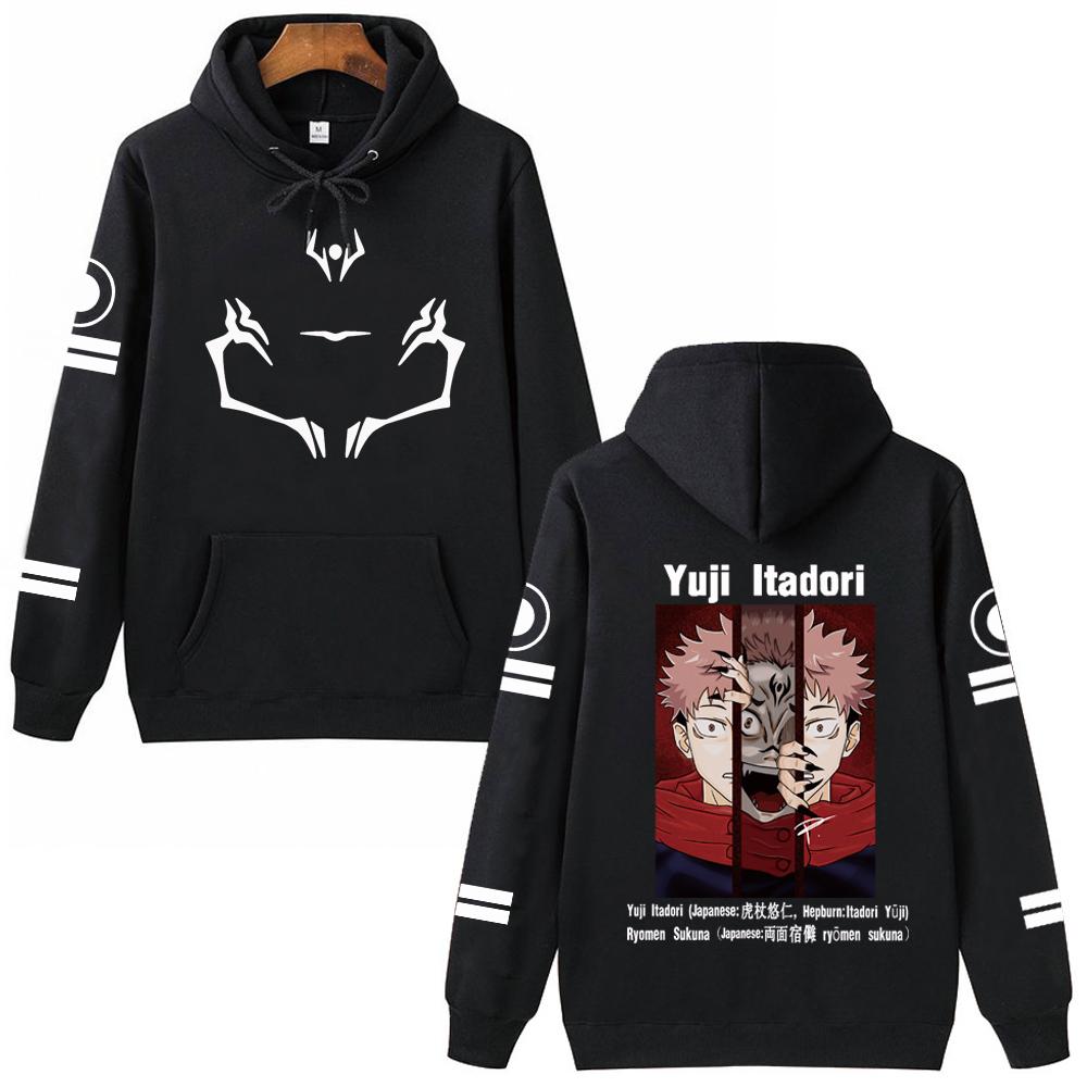 Jujutsu Kaisen Yuji Itadori Anime Graphic Hoodies Vintage Oversized Hooded Hip Hop Long Sleeves Cotton Hoodie Men Women Clothes