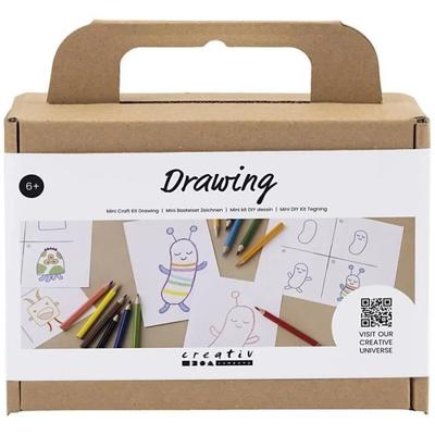 DIY Drawing Kit - Creativ Company - Monsters - White - For Children - Learn To Draw