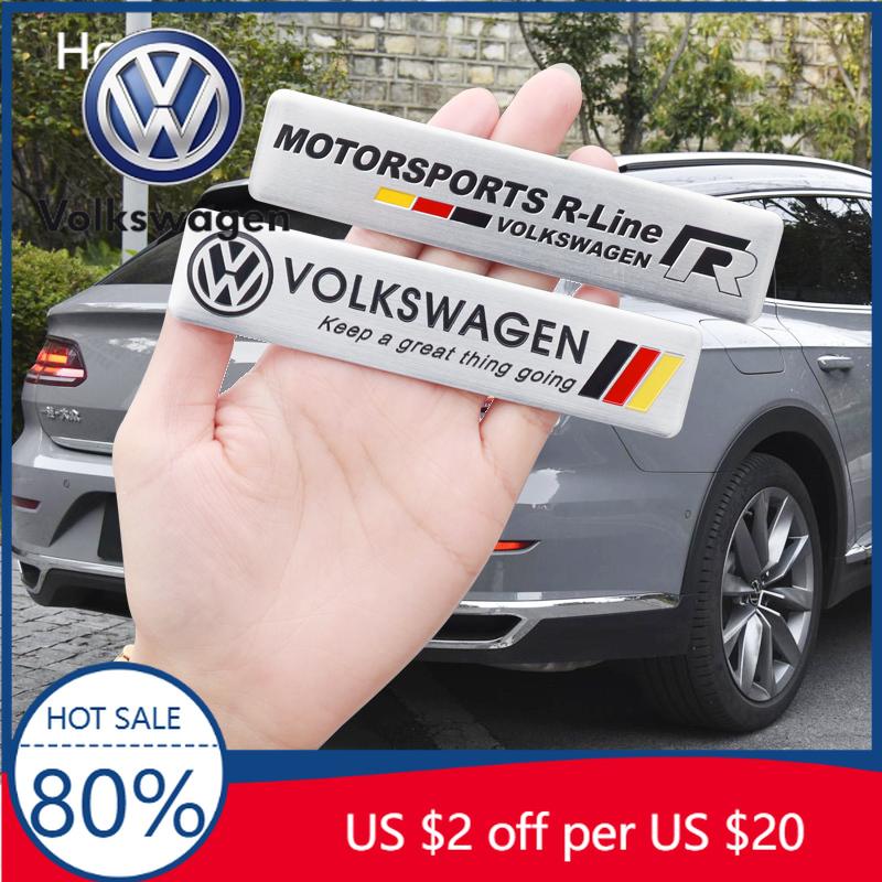 For VW Volkswagen Jetta MK5 Golf 1Pcs Car Styling Aluminum Alloy Badge Sticker For Volkswagen GTI ABT Polo Golf Passat Scirocco