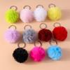 Cute Soft Fluffy Ball Keychain Plush Faux Rabbit Fur Key Ring Pendant for Women Girls Handbag Decor DIY Jewelry Gift
