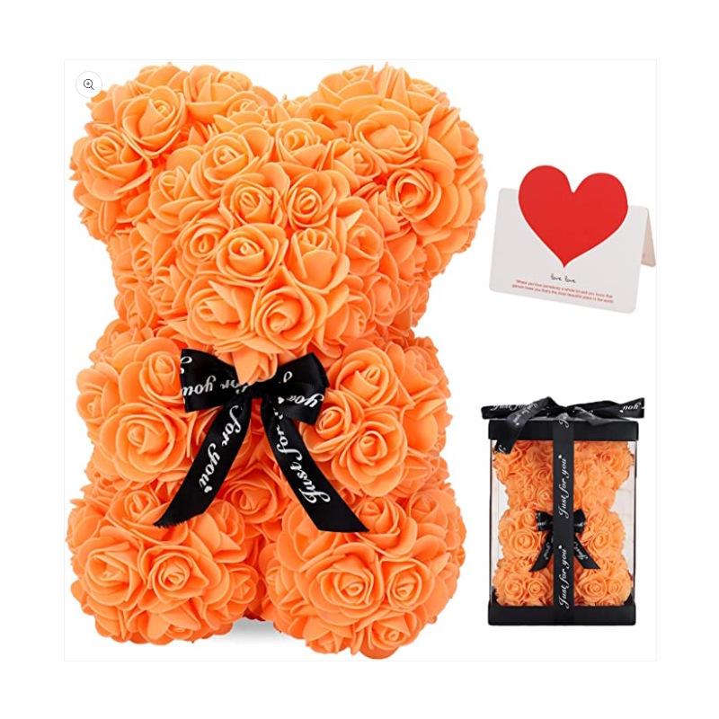 Eternal Rose Bear 25cm - Mother's Day & Valentine's Gift In Gift Box