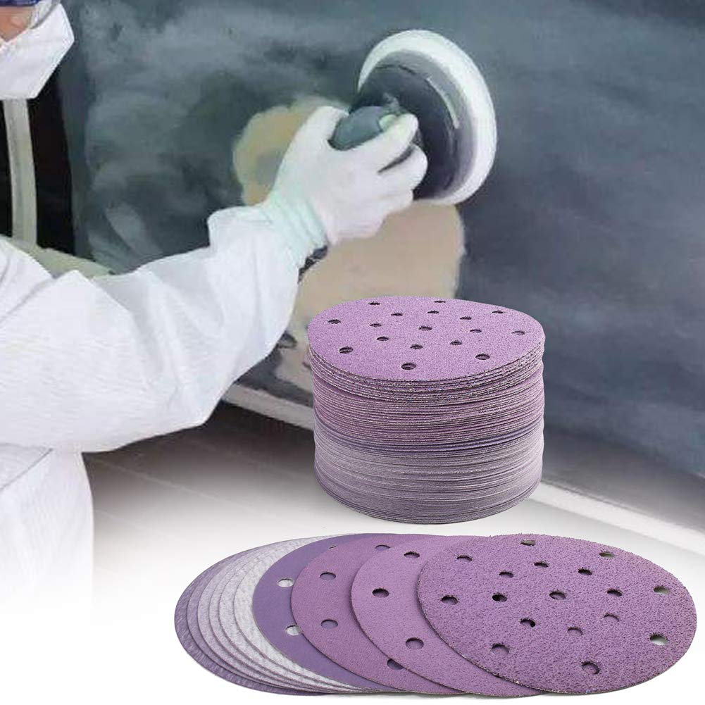 6 Inch 17 Hole Sanding Discs 60-2000 Grit Wet Dry Sandpaper Hook and Loop For Festool Random Orbital Sander 150mm 10 Pcs