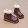Mädchen Martin Stiefel thermischer Samt Baumwollstiefel 2025 Winter neue Baby Mädchen kurze Stiefel weiche Sohle Kinder zwei Baumwolle Lederstiefel