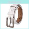 Classic Leather Belt For Men With Silver Pin Buckle And Twotone Cowhide For Casual Wear