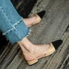 Fashion Summer Sandal For Women High Heels Sandals Retro Closed Square Toe Mules Shoes Girls Wedding Shoes Elegant Womans Low Heels Shoe