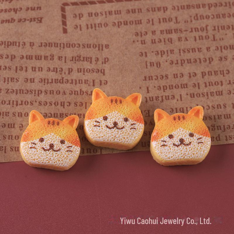 Simulation Food Play: Bread, Cake, Kitten, Bear, Toast & Donut Resin Jewelry Accessories