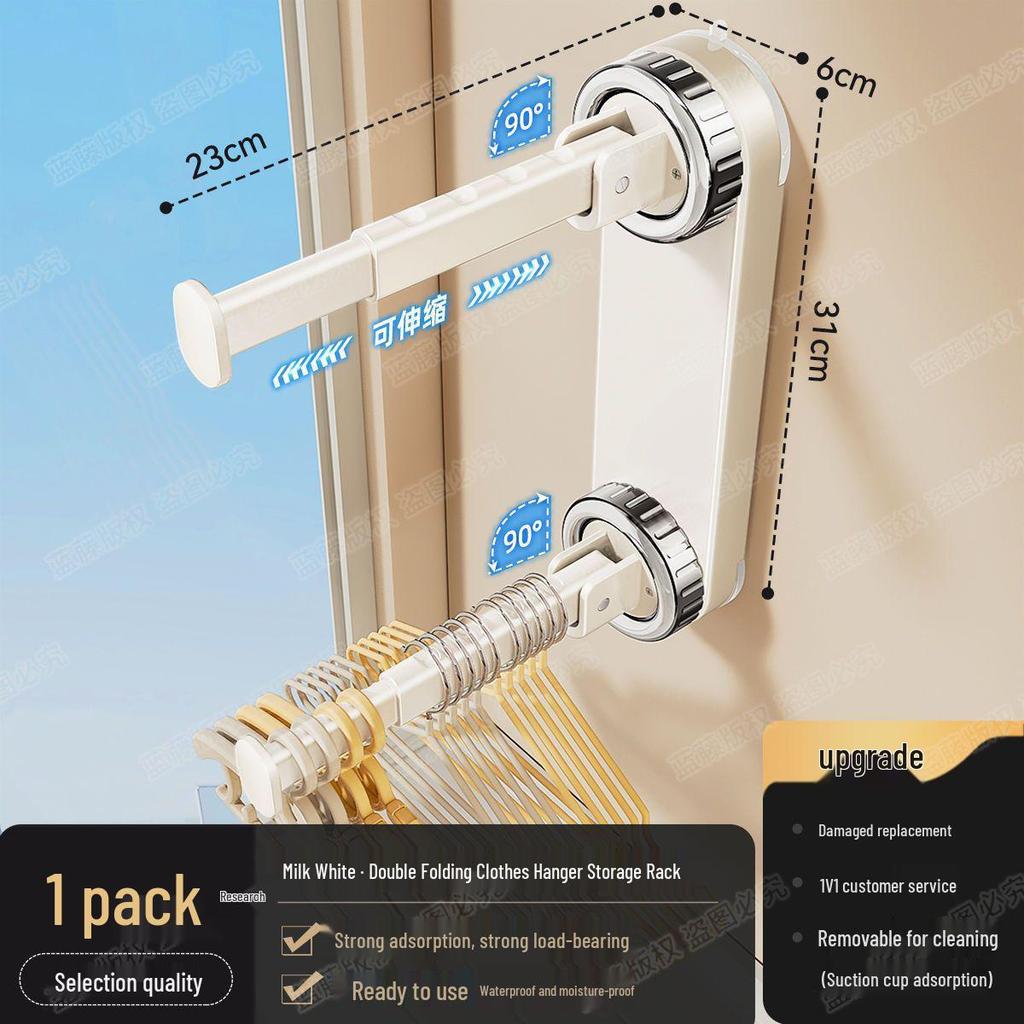 No-Drill Telescopic Wall-Mounted Clothes Drying Rack for Home Balcony