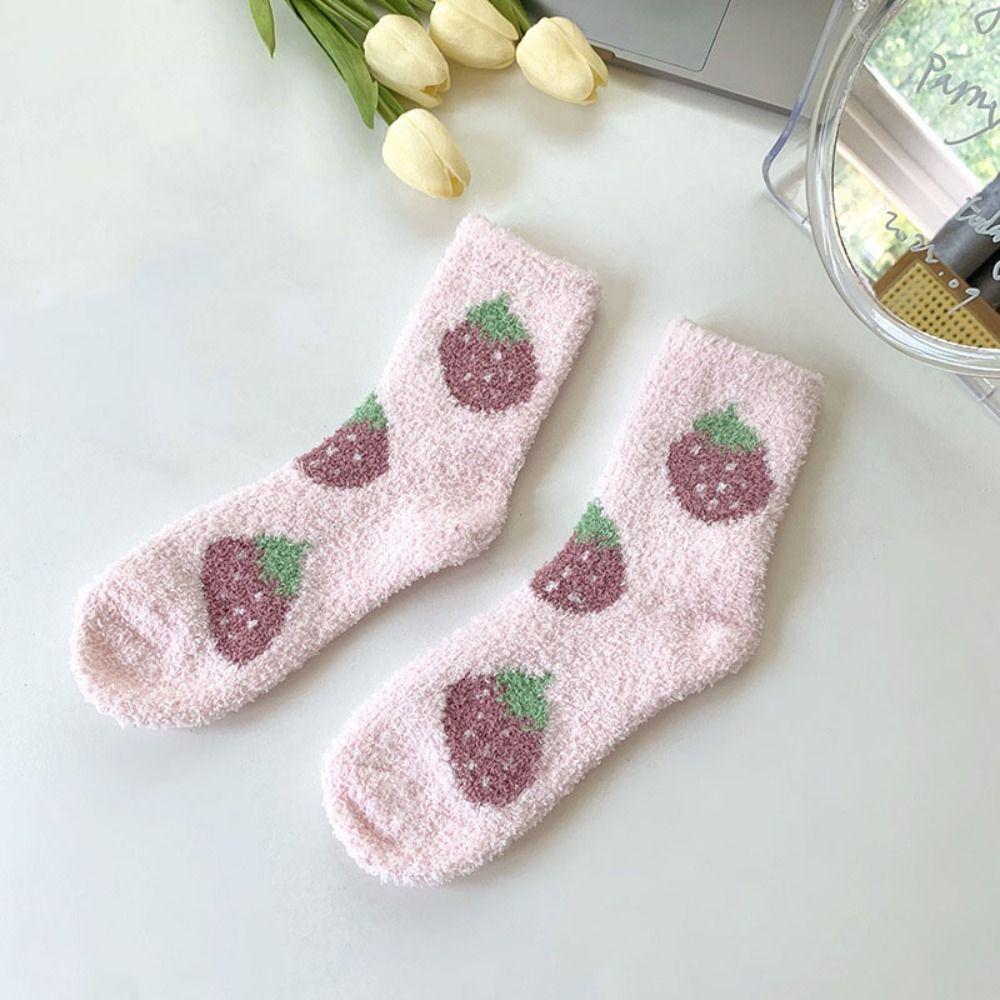 Thickened Coral Fleece Socks Winter Warm Socks Women Sweet Floor Plush Socks Autumn