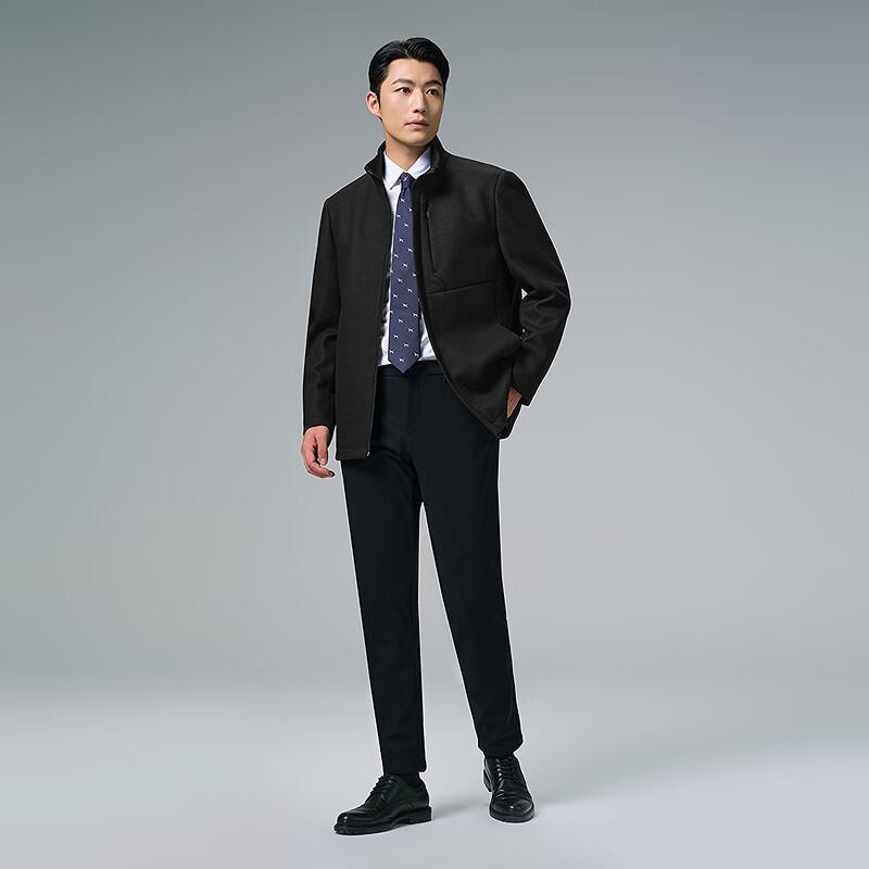 Lilang Men's Stand-Up Collar Wool Blend Winter Coat