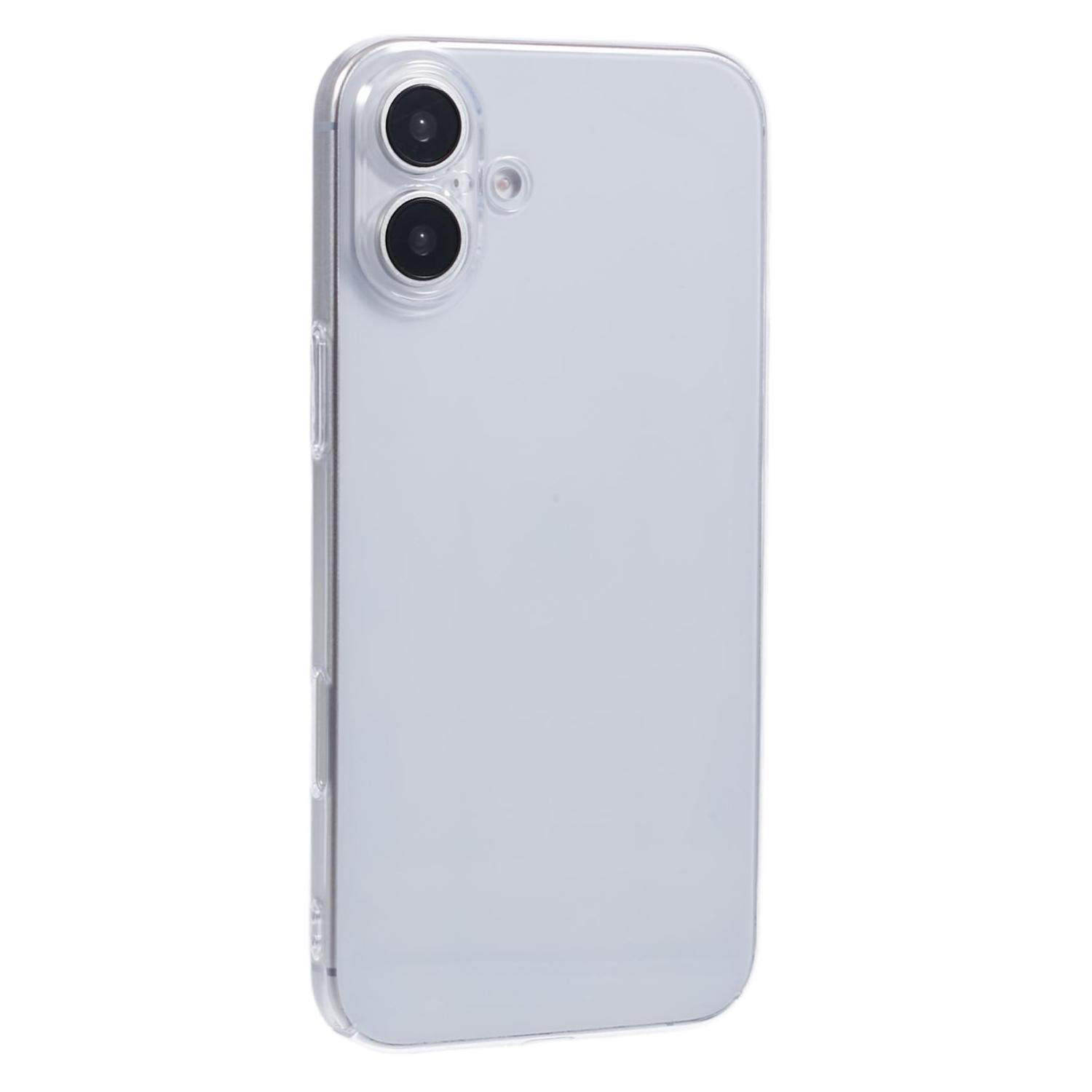 

For iPhone 16 Case Shock-Absorption Hard PC Phone Cover Transparent (Precise Lens Cutouts) A