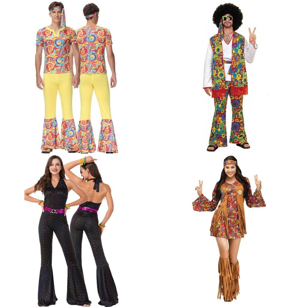 Ice Silk 70s Women's Hippie Costume Set Feel Comfortable And Look Fabulous!