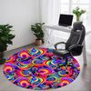 1 Stück Psychedelische Wirbel Stuhlteppich für das Büro, Weiche Flanell-Überwurfmattte, Perfekt für Büro, Feiertagsparty Dekoration Wahl yy251113108