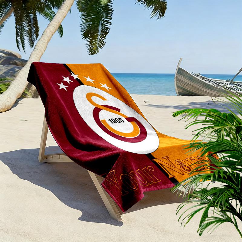 Custom Name Galatasaray S.K Print Beach Towel, Large Soft Quick Dry Towel for Beach Camping Swimming -HE55