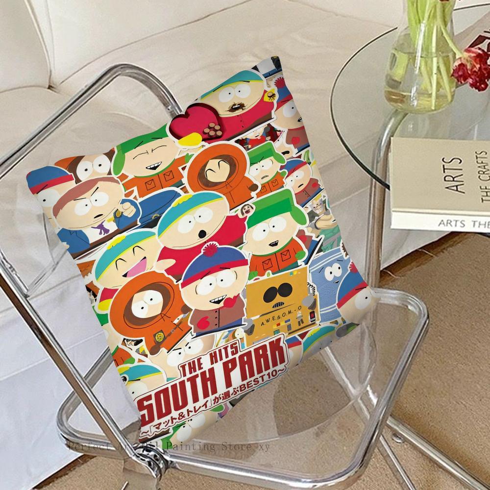 Cartoon S-South-h P-Park-k Pillow Case Square Pillow Bedroom Sofa Leisure Comfort Cushion Car Living Room Home Decoration