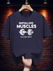 Graphic T-shirt - "Installing Muscles Please Wait" with Dumbbell Design