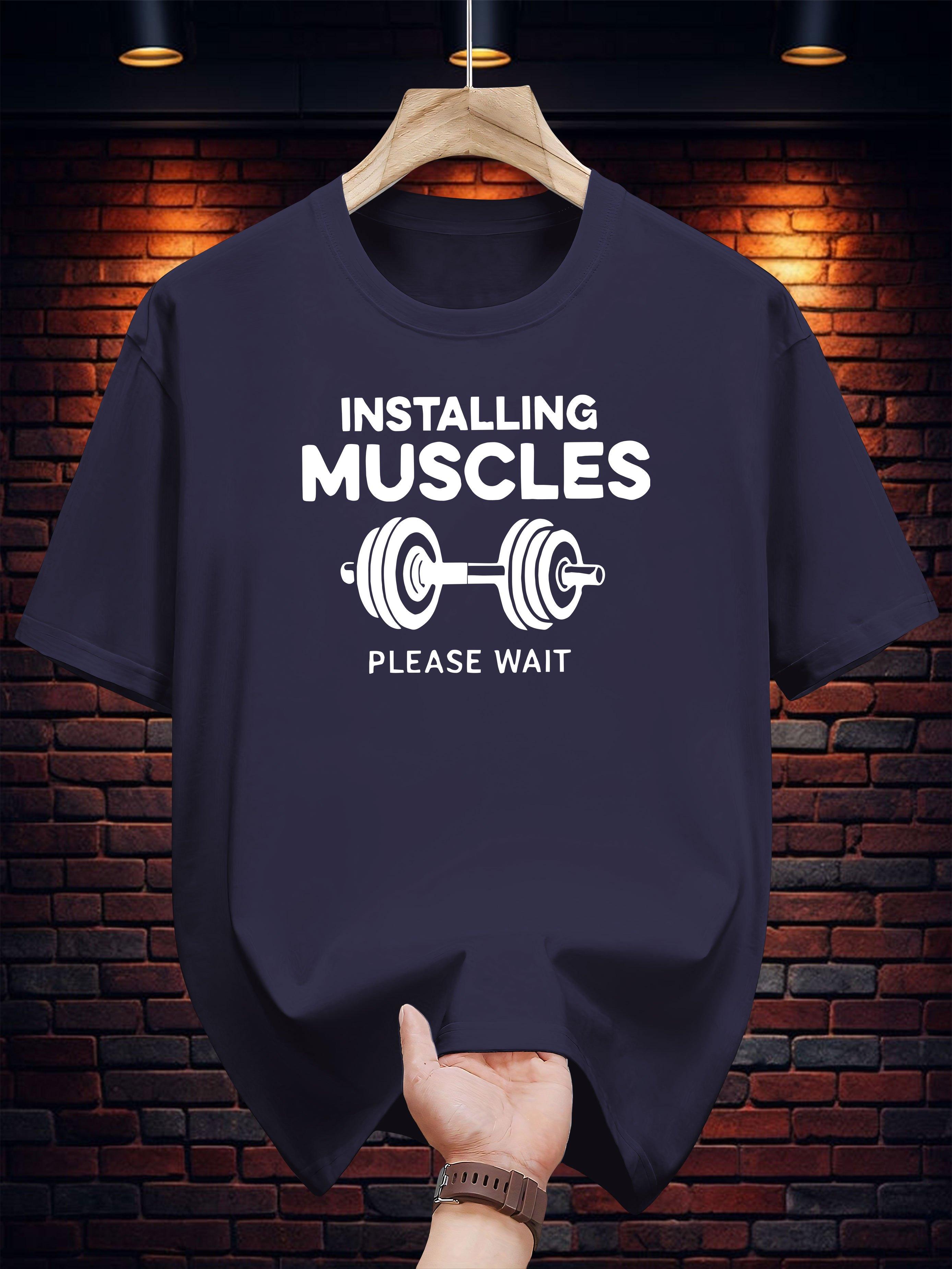 Graphic T-shirt - Installing Muscles Please Wait with Dumbbell Design XXL